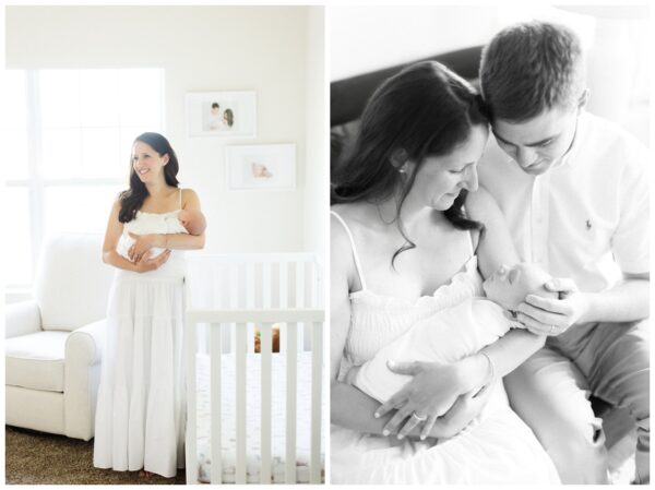 Mom and dad with their newborn baby boy.