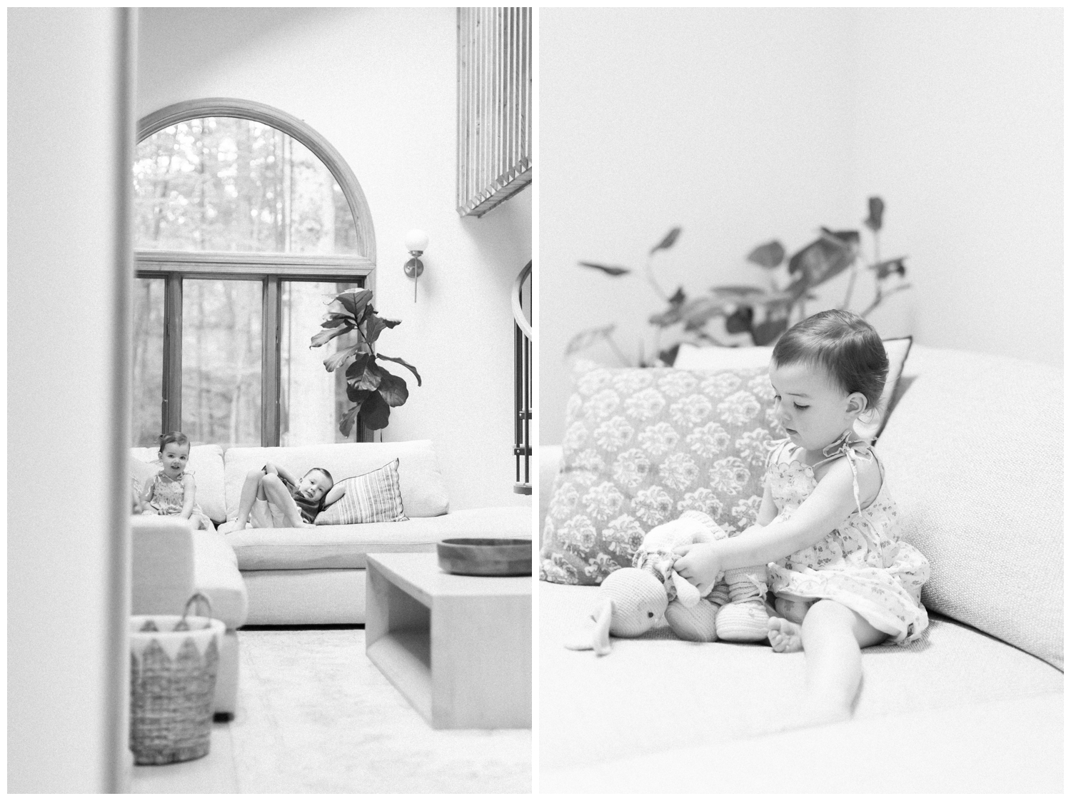Young boy and girl in their home in Tewksbury NJ.