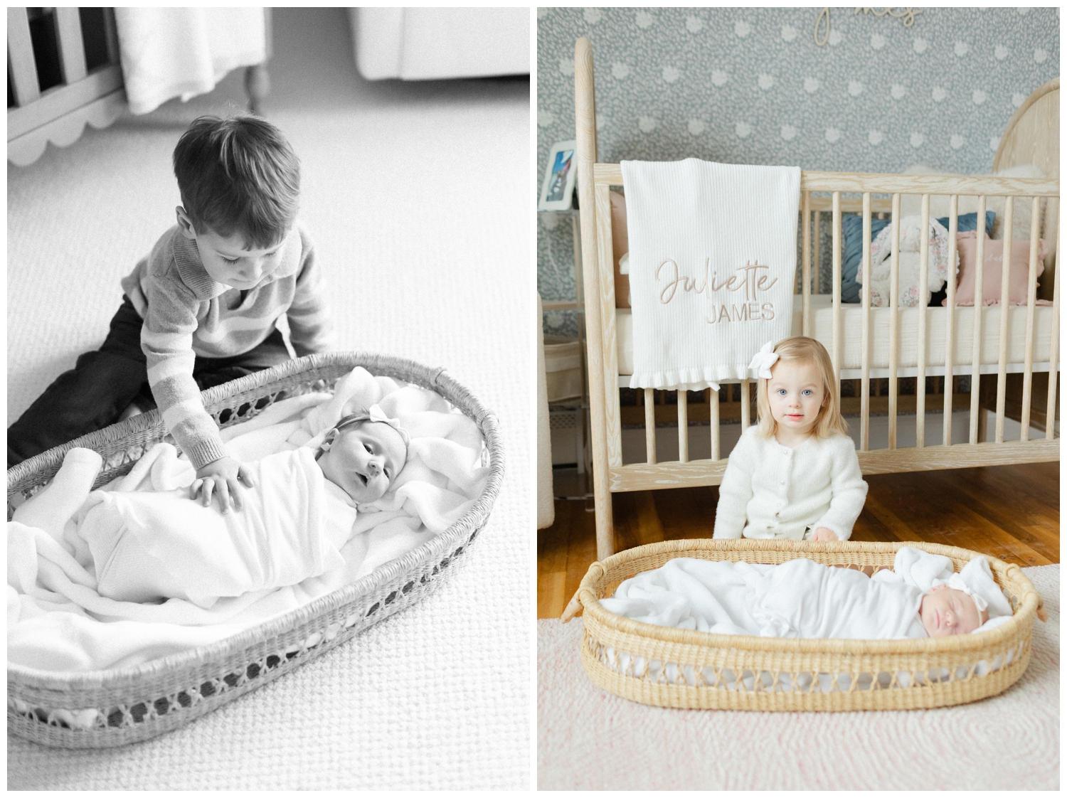 morristown-newborn-photographer 0004 Siblings with their newborn sisters with morristown newborn photographer Erin Dwyer Photography.